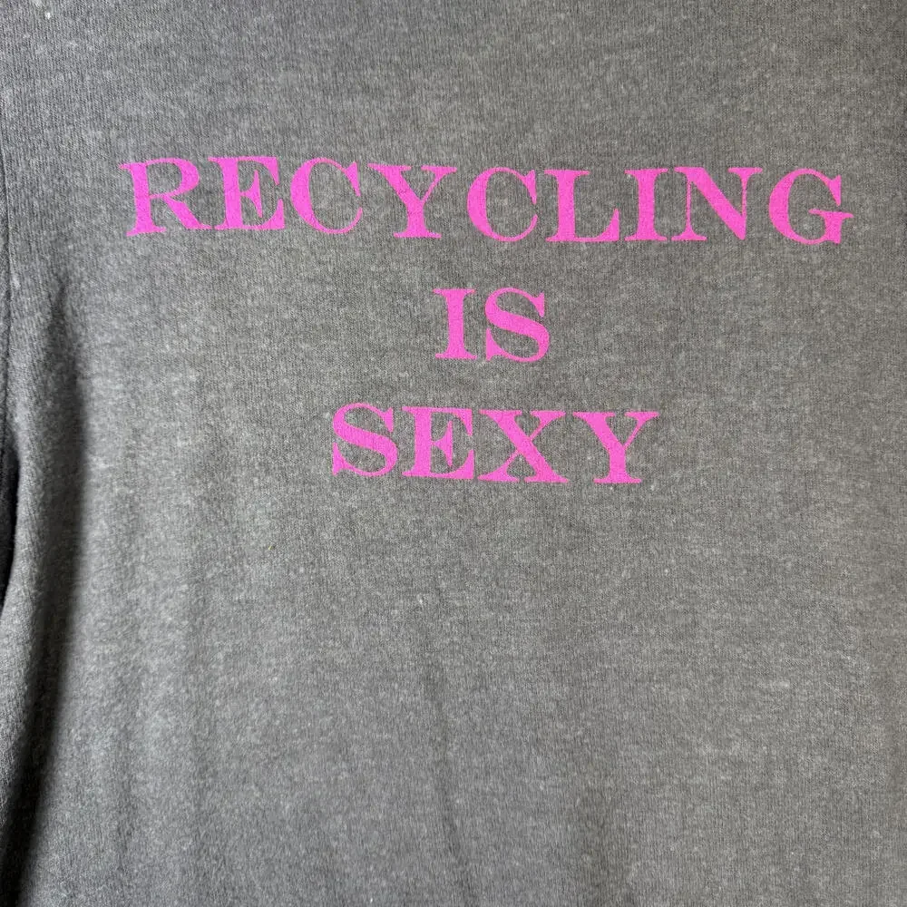 Brand New Dream Scene Women's Size Small Gray Recycling is Sexy Sweater USA